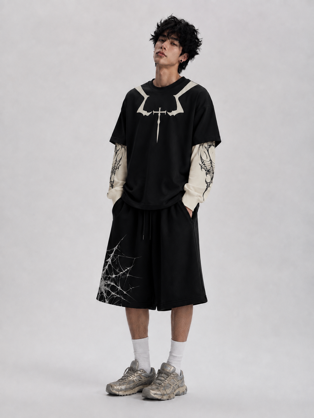 WEB VEIL SHORTS SPIDER