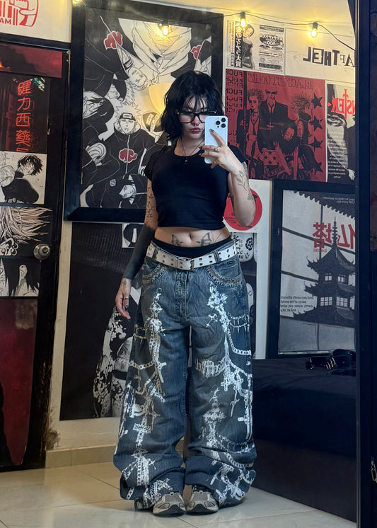 PINSTRIPE RECONSTRUCTED DENIM