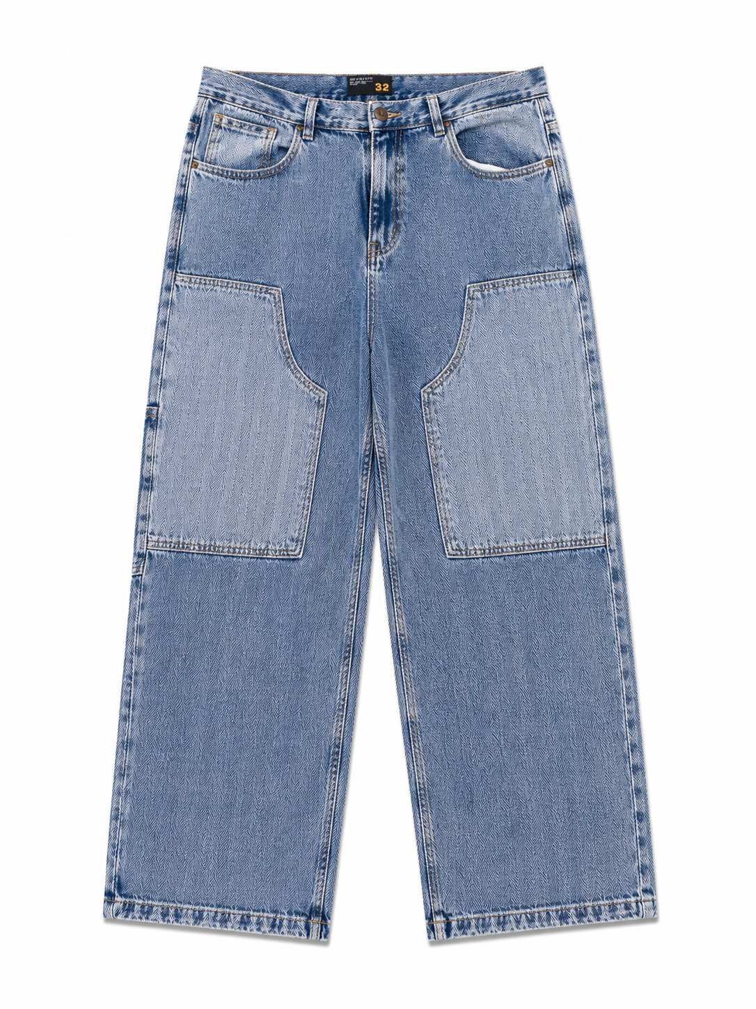 HERINGBONE INDIGO JEAN