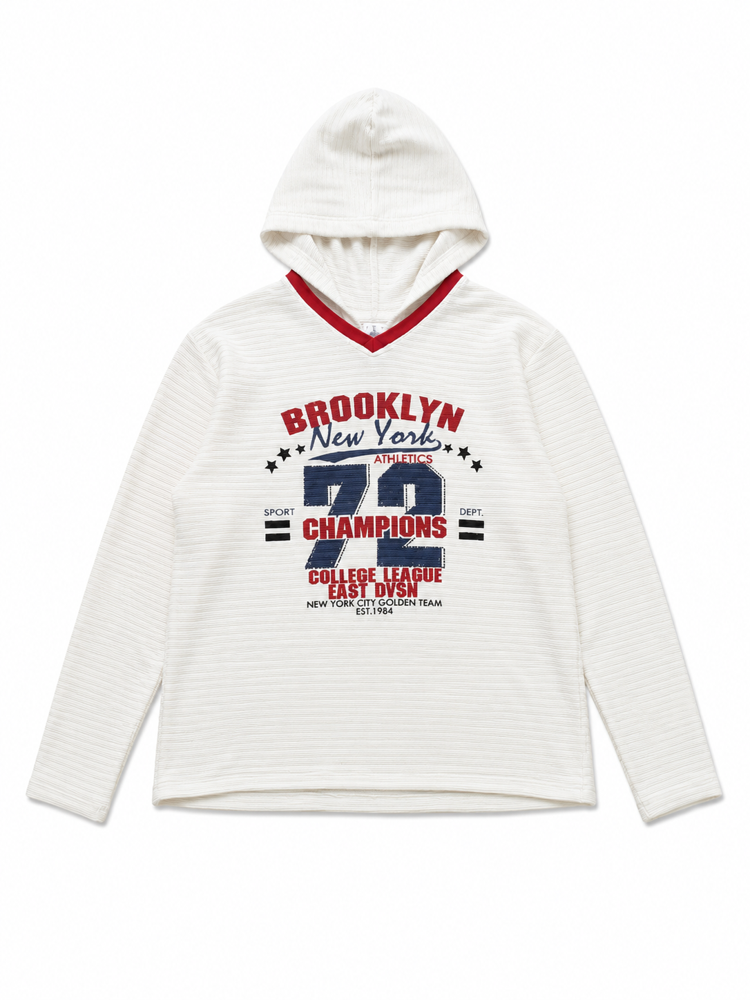 IVORY RIBBED HOODIE