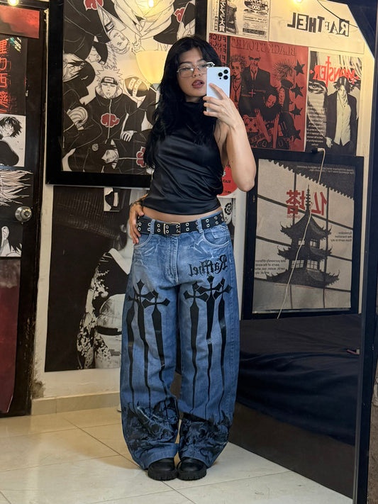 EMBROIDERED POCKET JEANS CUSTOM