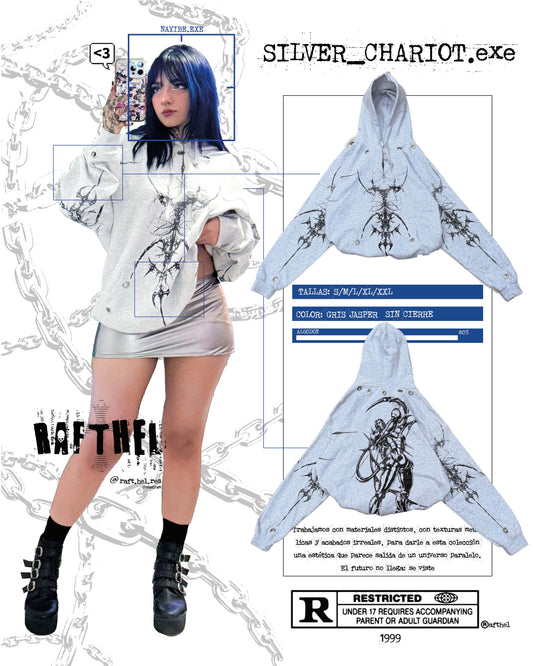 HOODIE 001 · SILVER_CHARIOT.EXE